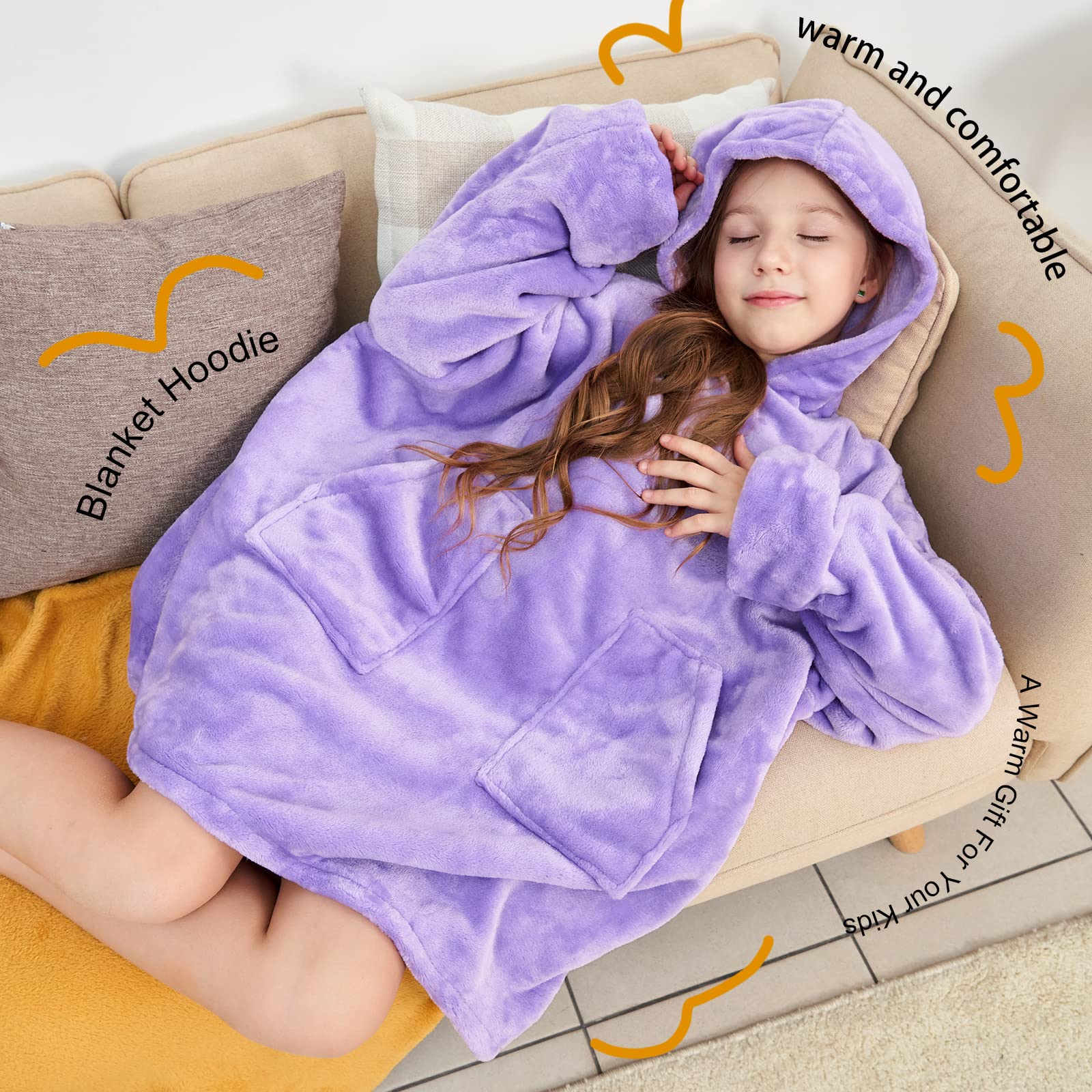 Amazon.com: Aemicion Wearable Blanket Hoodie for Kids Super Soft